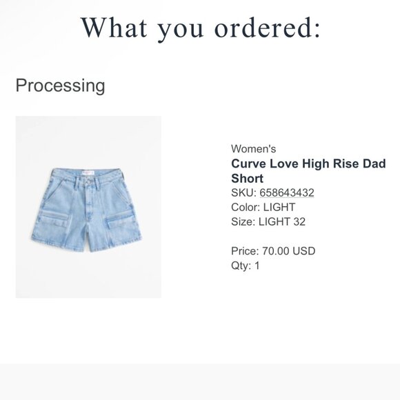 NWT Abercrombie & Fitch Women's High Rise Dad Short Size 32 - Picture 4 of 4